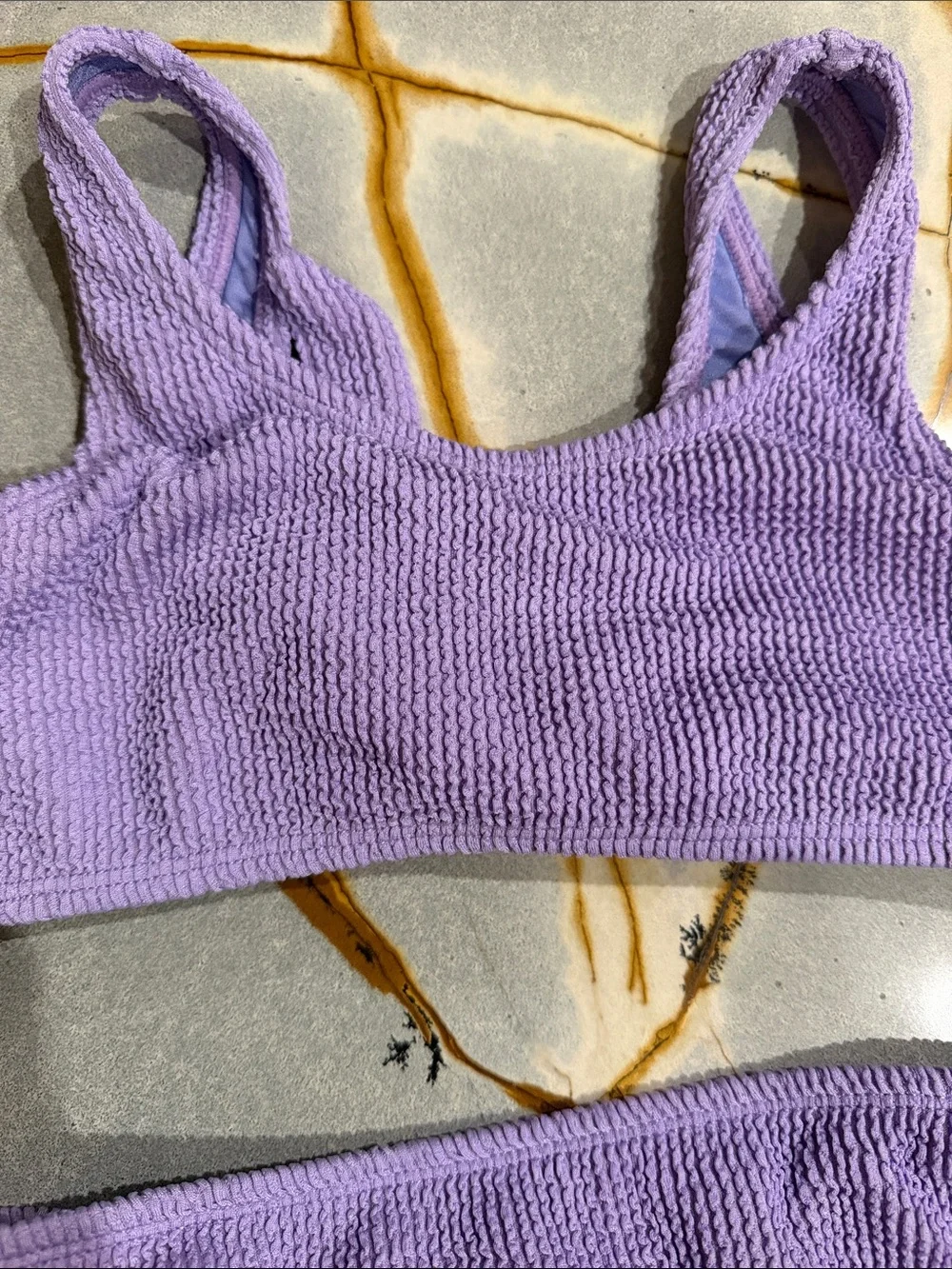 Limeapple Textured Purple Bikini Set